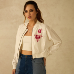 Women Floral Embroidered Cotton Jacket